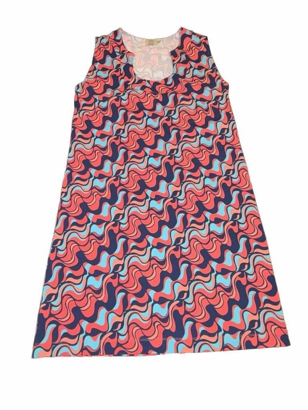 Katherine Way Y2K Swirl Retro Mod Sleeveless Dress  Size M